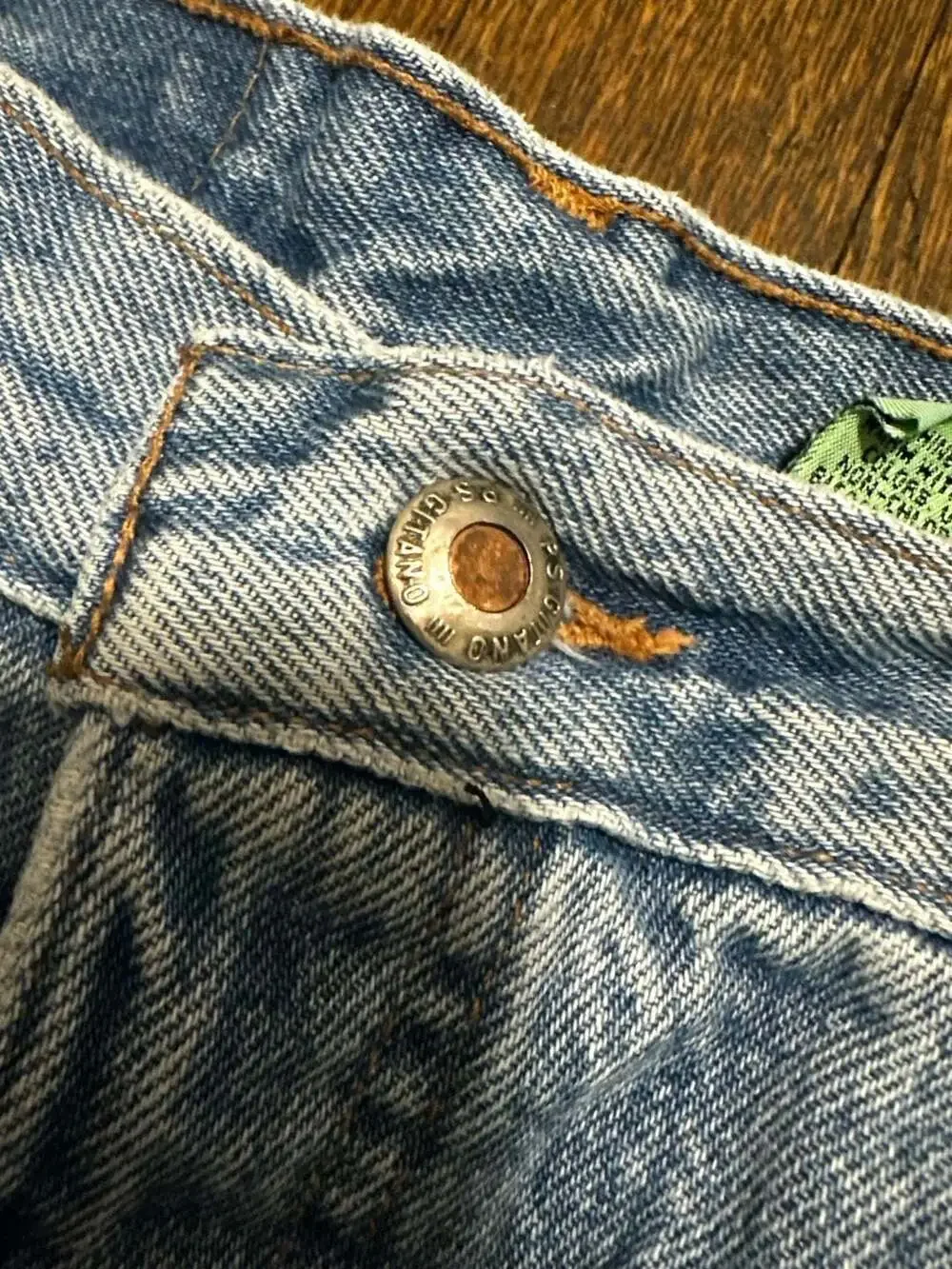 Vintage Gitano High Waisted Light Wash Denim Mom Jeans Size 14 Short
